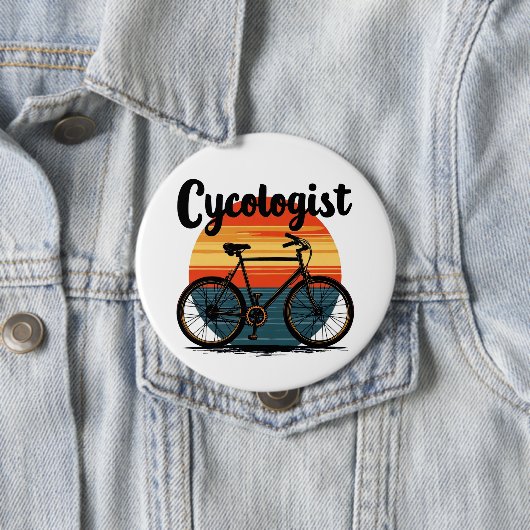 Cycologist:エネルギッシュバイクもしくは自転車に乗る人T型 – サイクリング用 缶バッジ (インサイチュ)