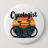 Cycologist:エネルギッシュバイクもしくは自転車に乗る人T型 – サイクリング用 缶バッジ (正面)