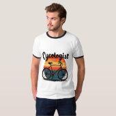 Cycologist:エネルギッシュバイクもしくは自転車に乗る人T型 – サイクリング用 Tシャツ (正面フル)