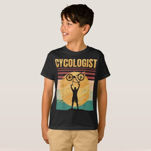 Cycologist – 自転車 – 自転車に乗るホビーレース – レトロ tシャツ (正面フル)
