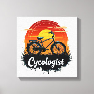 Cycologist Bike Adventure：サンセットグラフィックティー キャンバスプリント