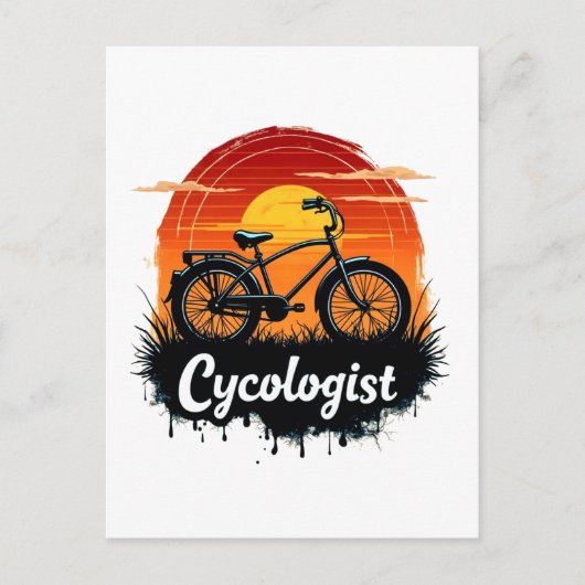 Cycologist Bike Adventure:サンセットグラフィックティー ポストカード (正面)
