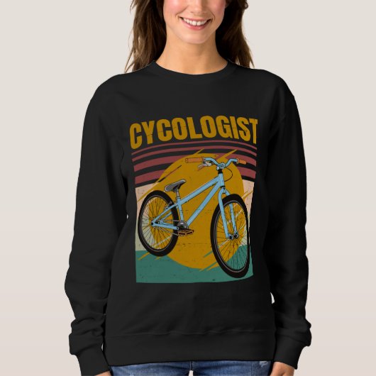 Cycologist Bike  Bicycle Ride Hobby Race  Retro Vi スウェットシャツ (正面)