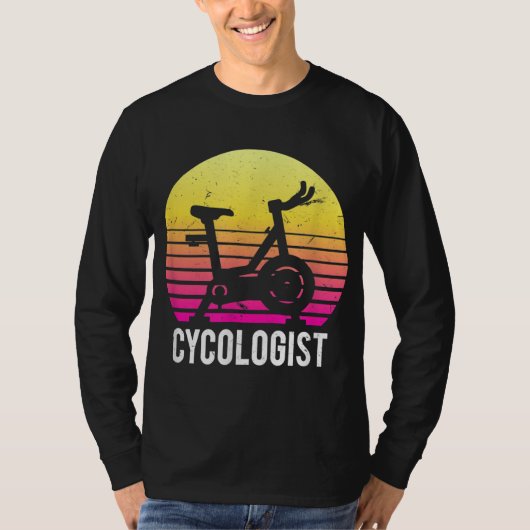Cycologist Bike Rider おもしろい Spin Class Cyclist Gif Tシャツ (正面)