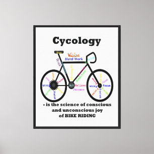 Cycology Poster - The Science of the Joy of サイクリング キャンバスプリント