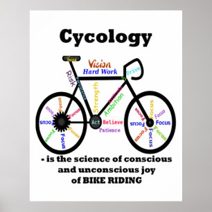 Cycology Poster - The Science of the Joy of サイクリング ポスター