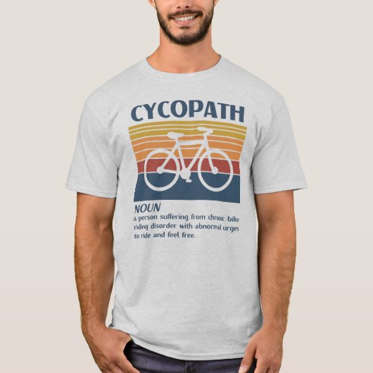 Cycopath定義レトロヴィンテージサイクリング Tシャツ (正面)