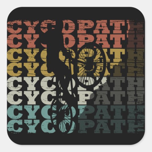 Cycopath - マウンテンバイクのユーモア - 面白いサイクリング スクエアシール (正面)