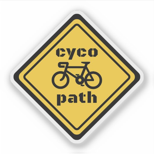 Cycopath Funny Road Sign for Cycle Lover シール (正面)