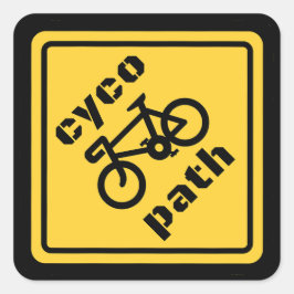 Cycopath Funny Road Sign for Cycle Lover スクエアシール
