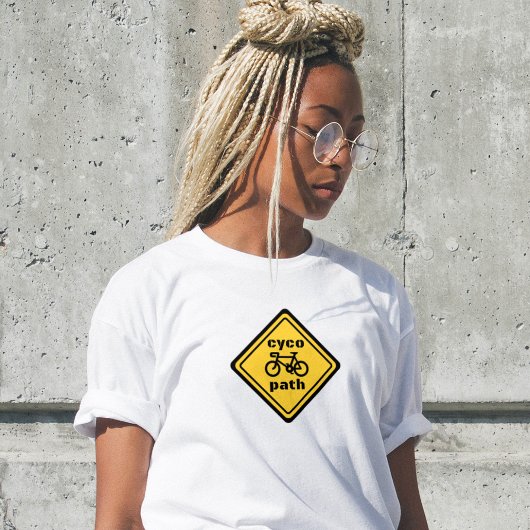 Cycopath Funny Road Sign for Cycle Lover T-Shirt Tシャツ
