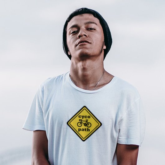 Cycopath Funny Road Sign for Cycle Lover T-Shirt Tシャツ