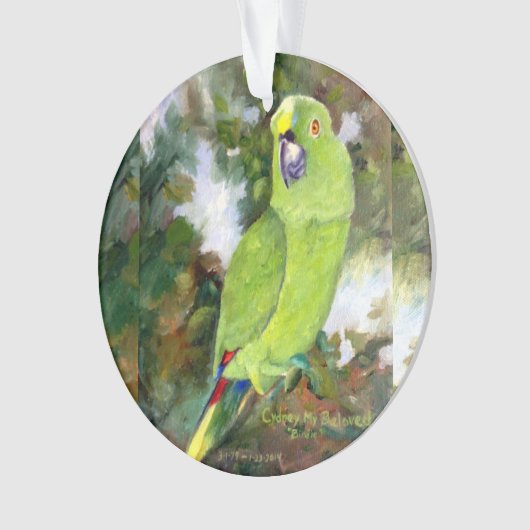 Cydney黄色いNapedのオウム オーナメント (正面)