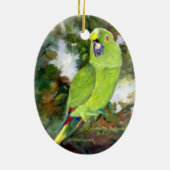 Cydney黄色いNapedのオウム セラミックオーナメント (裏面)