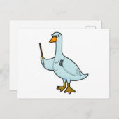 Cygne Professeur avec Livre et Pointeur ポストカード (正面/裏面)