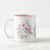 Cygne Rose Avec Cygne Blanc ツートーンマグカップ (左)