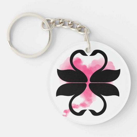 Cygnes amour Porte-clés en acrylique キーホルダー (正面)