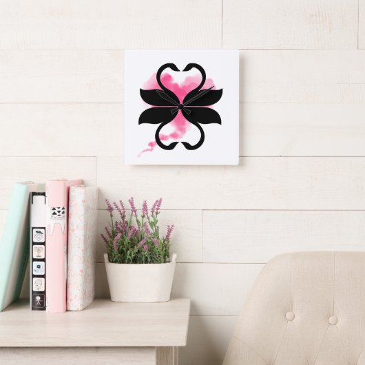 Cygnes Nuage Love Horloge en Acrylique スクエア壁時計 (読書スペース)