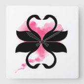 Cygnes Nuage Love Horloge en Acrylique スクエア壁時計 (正面)