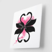 Cygnes Nuage Love Horloge en Acrylique スクエア壁時計 (傾斜)