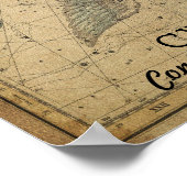 Cygnus Swan Constellation Star Map ポスター (角)