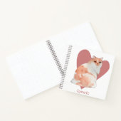 Cymric Cat Water Color子猫ピンクハートジャーナル ノートブック (内部)