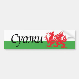 Cymruウェールズの旗のバンパーステッカー バンパーステッカー
