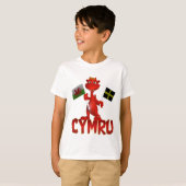 CymruウェールズのTシャツ、ウェールズの旗及びSt Davidの旗 Tシャツ (正面フル)