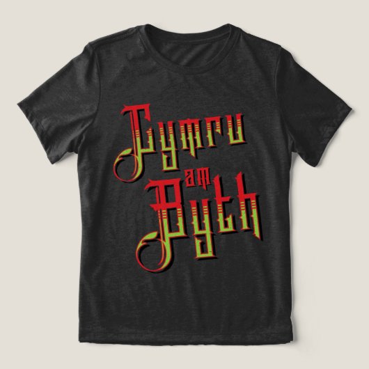 Cymru Am Byth。ウェールズ永遠 トライブレンドＴシャツ (デザイン正面)