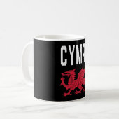 Cymru Cymraeg Walesルーツラグビー誇りを持ったビーへ コーヒーマグカップ (正面左)