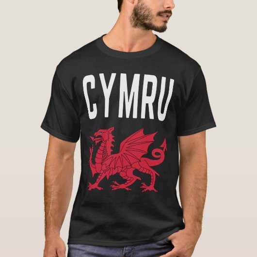 Cymru Cymraeg Walesルーツラグビー誇りを持ったビーへ Tシャツ (正面)