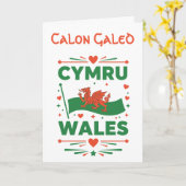 Cymru Red Dragon Wales カード (黄色い花)
