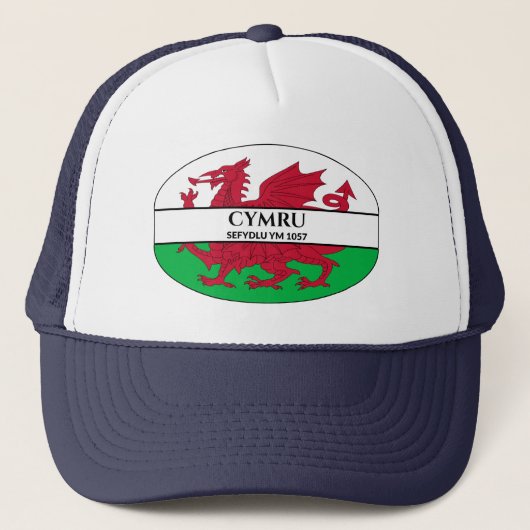 Cymru Sefydlu Ym 1057ウェールズ国旗 キャップ (正面)