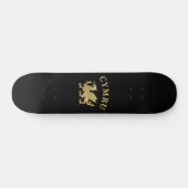 Cymru Shield - Gold on Black スケートボード (横)