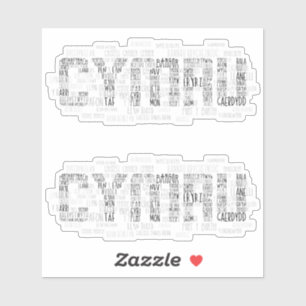 Cymru Wales Place names & Landmarks Word Art シール