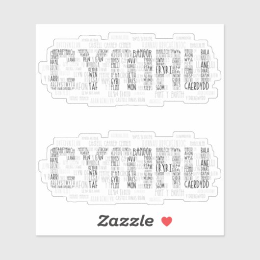 Cymru Wales Place names & Landmarks Word Art シール (シート)
