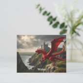 Cymru Wales Red Dragon / Y Ddraig Goch ポストカード (スタンド正面)