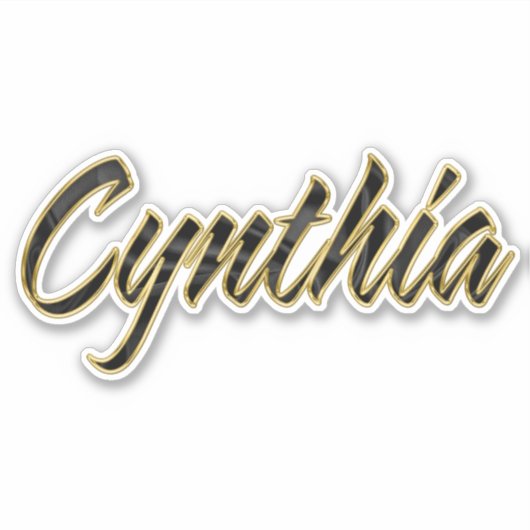 Cynthia black gold Lettering Aufkleber Sticker シール (正面)