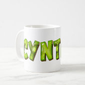 Cynthia Name Kiwi Style Tasse Teetasse Kaffeetasse コーヒーマグカップ (正面左)