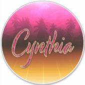 Cynthia Vorname Name golden pink Aufkleber Sticker シール (正面)