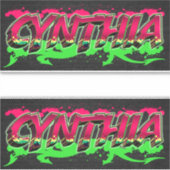 Cynthia Vorname Name Graffiti Aufkleber Sticker シール (正面)