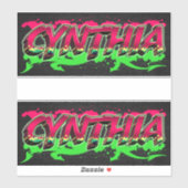 Cynthia Vorname Name Graffiti Aufkleber Sticker シール (シート)