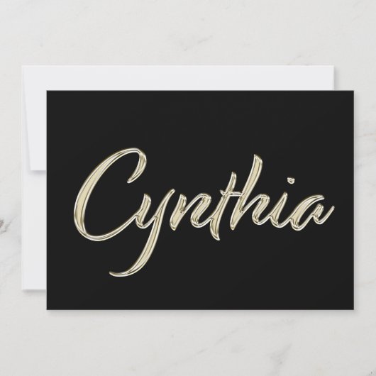Cynthia white gold Handwriting Karte カード (正面)