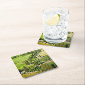 Cypressはタスカニーのコースターの曲がりくねった道を並べました スクエアペーパーコースター (インサイチュ)