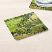 Cypressはタスカニーのコースターの曲がりくねった道を並べました スクエアペーパーコースター (アングル)