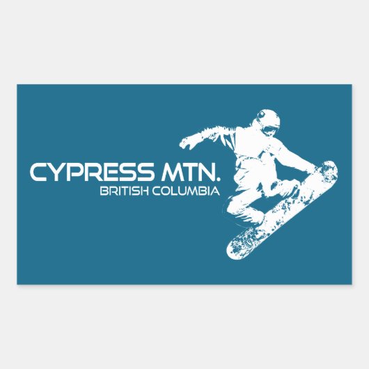 Cypress Mountain British Columbia Snowboarder 長方形シール (正面)