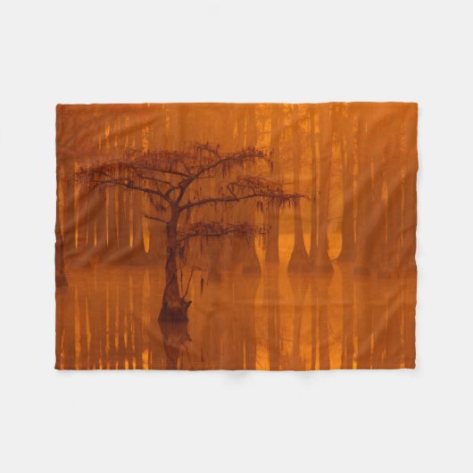 Cypress Trees | George Smith State Park フリースブランケット (正面(横))