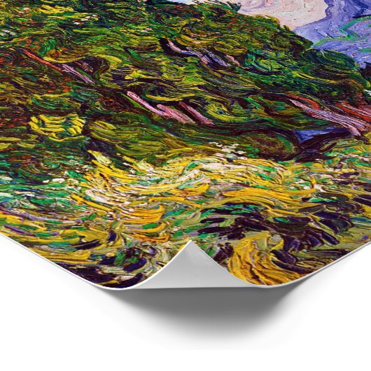 Cypresses, Van Gogh ポスター (角)