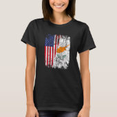CYPRIOT ROOTS Half American Flag USA CYPRUS FLAG Tシャツ (正面)