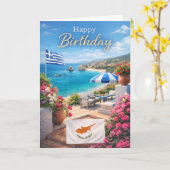 Cyprus Birthday Card – Mediterranean Design カード (黄色い花)